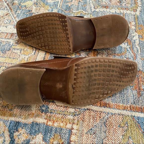 Cognac Color Slip On Leather Shoes - Picture 4 of 5